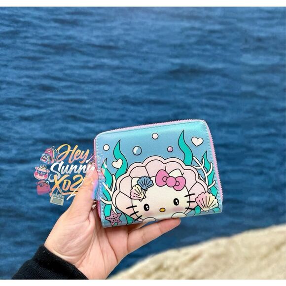 Loungefly Sanrio Hello Kitty Mermaid Metallic Zip Wallet - Picture 1 of 5